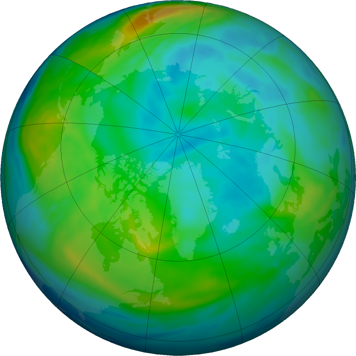 Arctic ozone map for 11 November 2023